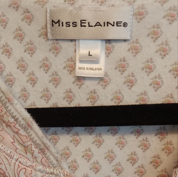 Miss Elaine French Terry robe long sleeves pockets zip up large - Picture 4 of 4